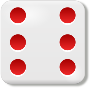 dice face with six pips